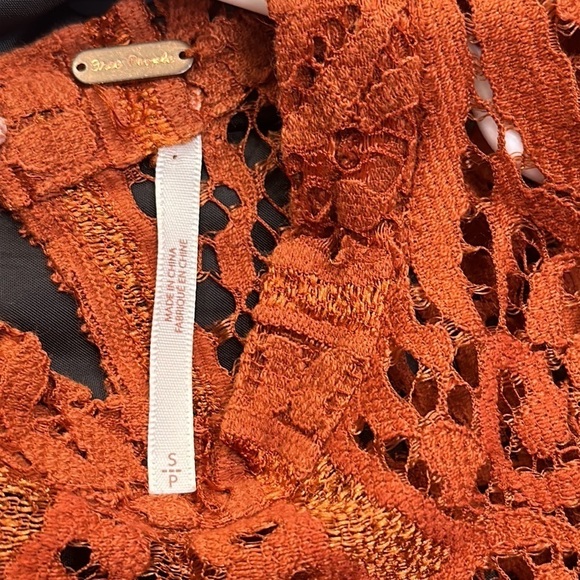 NWOT Women’s Free People Angel Rays Lace Midi Dress - Copper Size Small - Picture 12 of 12